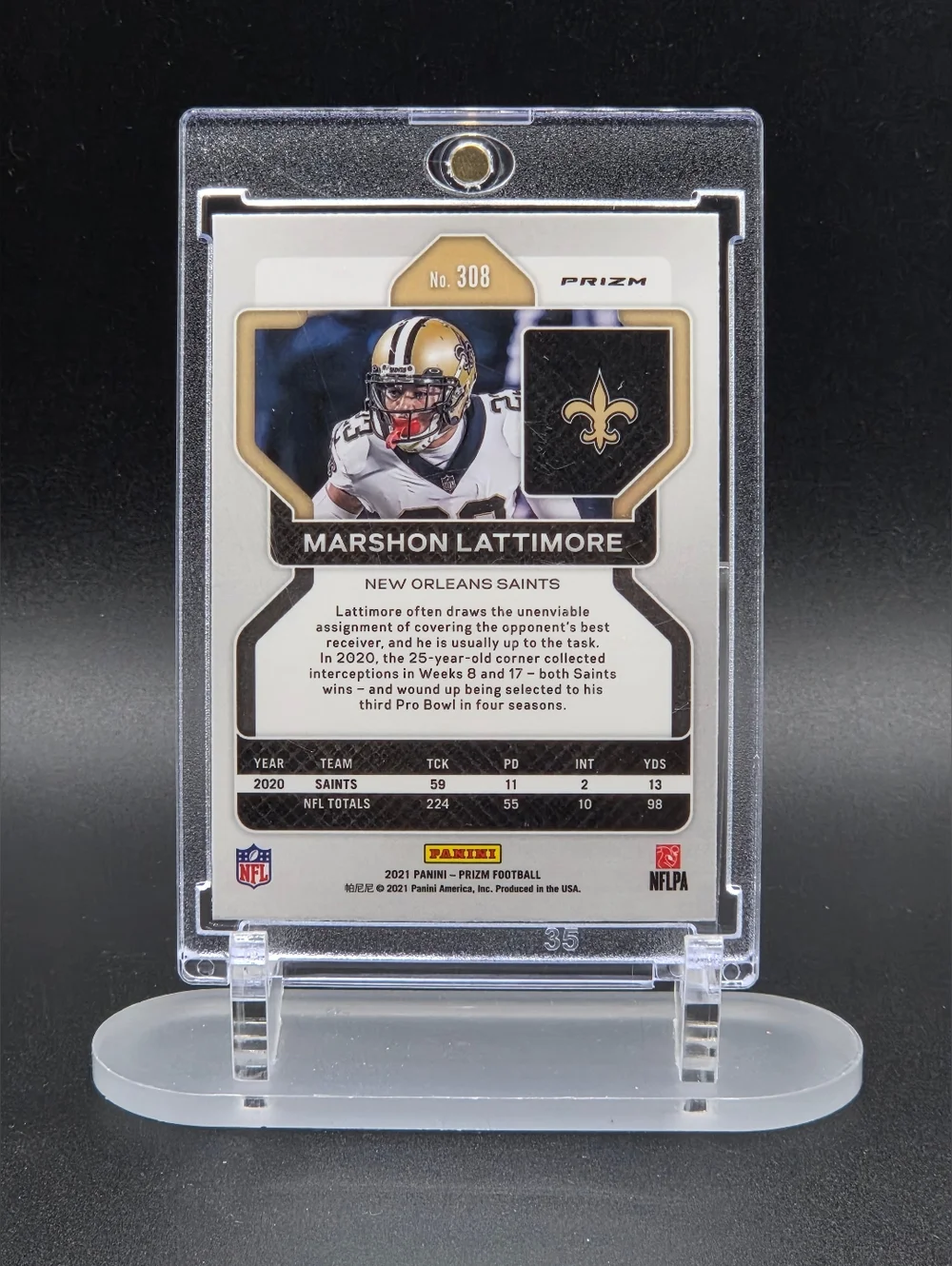 Marshon Lattimore 2021 Panini Prizm – New Orleans Saints - Picture 2 of 2